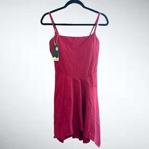 Size M Halara Asymmetrical Hem Slip Dress in Cordovan